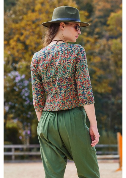 Bisiklet Yaka Yarım Kollu Düğme Detaylı Kışlık Bluz indirimleri