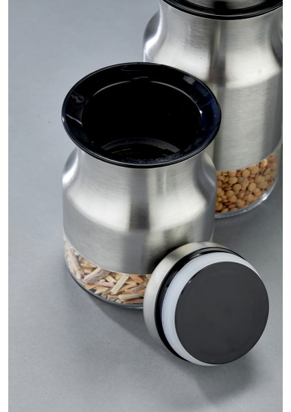 4’lü Paslanmaz Çelik Tuşlu Vakumlu Kavanoz Seti 1800-1500-1300-1000 ml Hava Geçirmez indirimleri