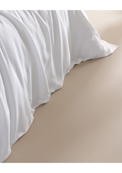 Madame Coco Crep Tek Kişilik %100 Pamuk Düz Nevresim Takımı - Beyaz fırsatları