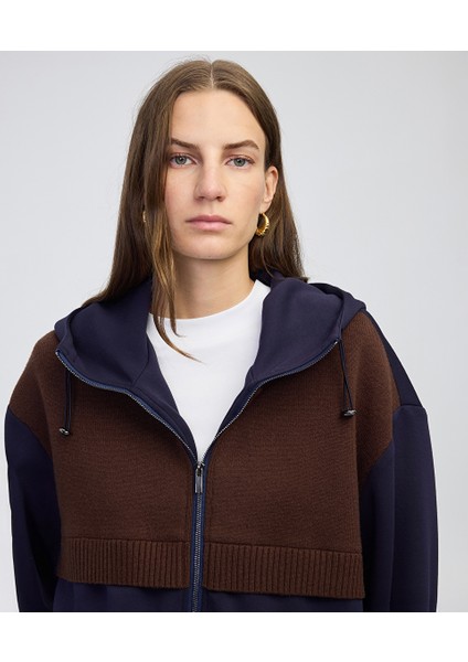 Triko mix kapüşonlu sweatshirt IW6250091047015 fiyatları