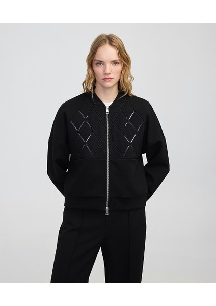 Nakışlı fermuarlı sweatshirt IW6250091052001