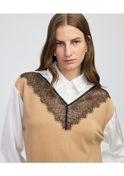 Triko mix colorblock gömlek IW6250025134018