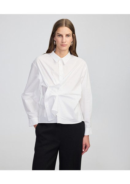 Asimetrik poplin gömlek IW6250025124002