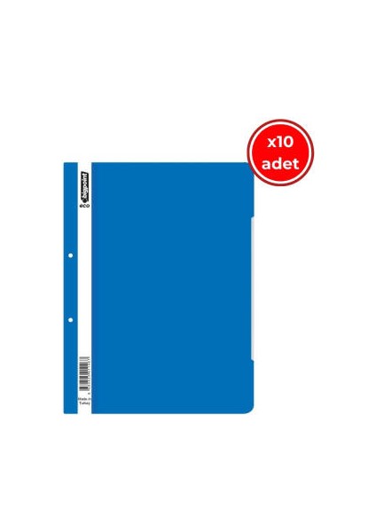 Telli Dosya, 10 Adet, 50'li Paket, 180 A4 Kapasiteli, Mavi