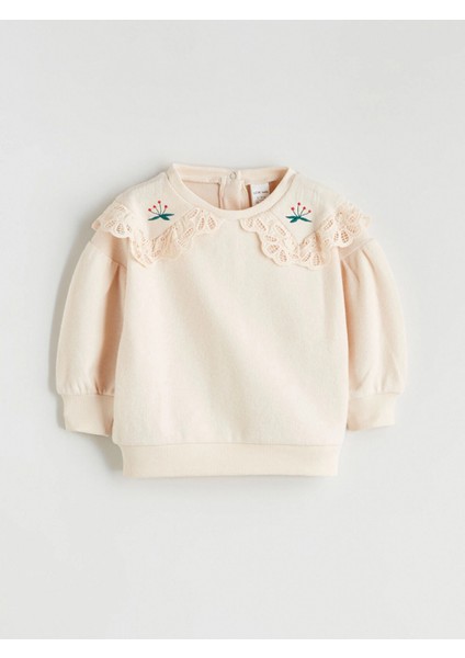 Lcw Baby Bej Bebe Yaka Kız Bebek Sweatshirt ve Tayt Pantolon fiyatları