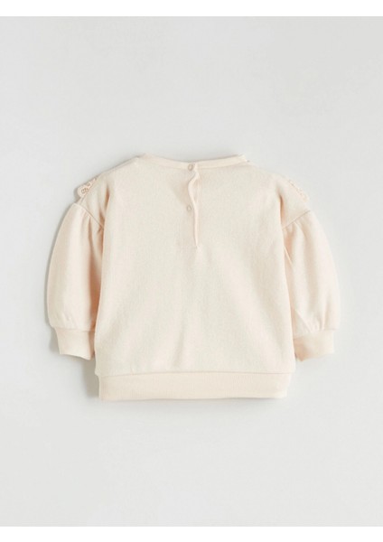 Lcw Baby Bej Bebe Yaka Kız Bebek Sweatshirt ve Tayt Pantolon fırsatları