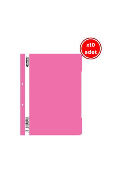 Telli Dosya, 10 Adet, 50'li Paket, 180 A4 Kapasiteli, Pembe