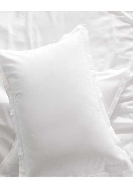 Madame Coco Crep Tek Kişilik %100 Pamuk Düz Nevresim Takımı - Beyaz