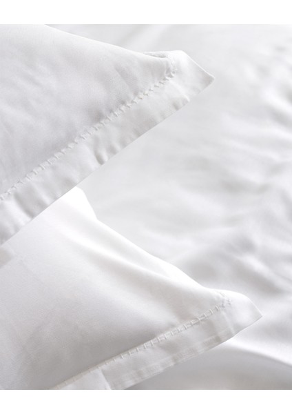 Madame Coco Crep Tek Kişilik %100 Pamuk Düz Nevresim Takımı - Beyaz