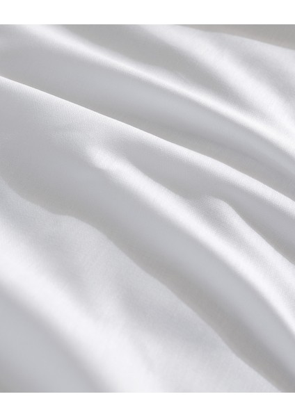 Madame Coco Crep Tek Kişilik %100 Pamuk Düz Nevresim Takımı - Beyaz