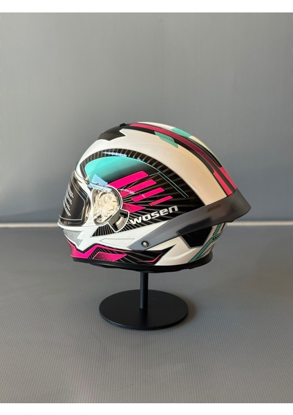 WS-602 Güneş Gözlüklü Full Face Kask (Şeffaf Vizörlü) White K2 (602) fırsatları