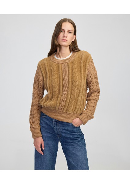 Kumaş mix saç örgülü triko IW6250050473027