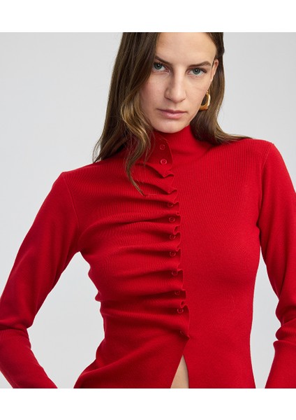 Volanlı dar kesim triko IW6250050034034