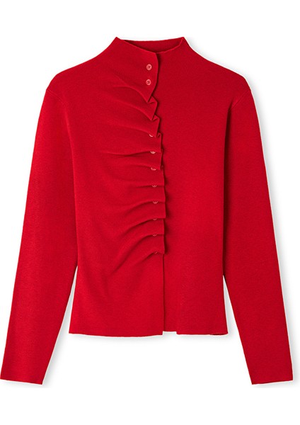 Volanlı dar kesim triko IW6250050034034