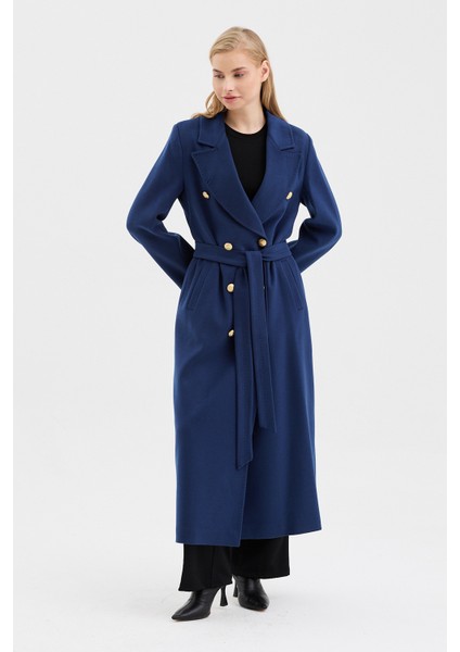 Kadın Kruvaze Kapama Kuşak Detaylı Kaşe Kaban fiyatları