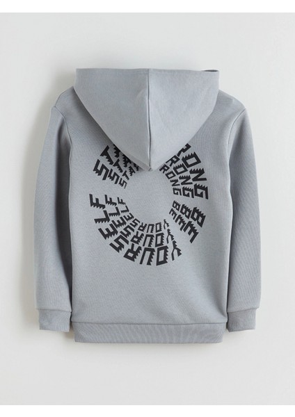 Lcw Kids Gri Kapüşonlu Baskılı Erkek Çocuk Sweatshirt indirimleri