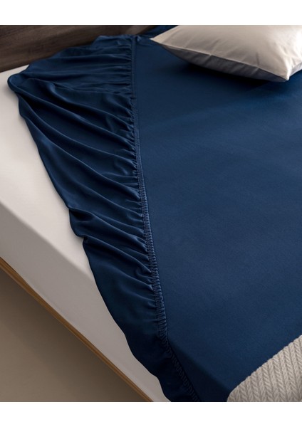 Ciel Tek Kişilik Plus %100 Pamuk Lastikli Saten Çarşaf - Lacivert fiyatları