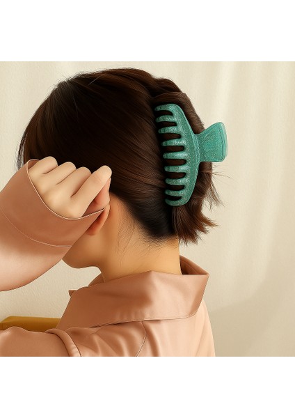 Simli Su Yeşili Renk Tırmık Model Mandal Toka 11 cm - Şık ve Dayanıklı fiyatları