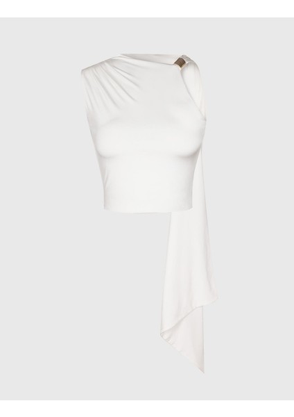 Saras Beyaz Kadın Bluz