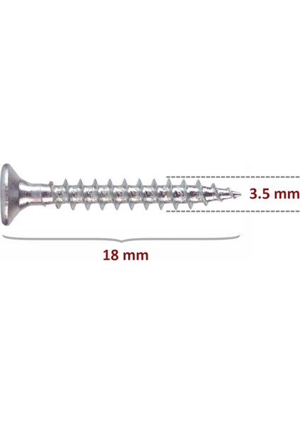 1000 Adet 3.5X18 Sunta Vidası / 3.5mm x 18MM Vida