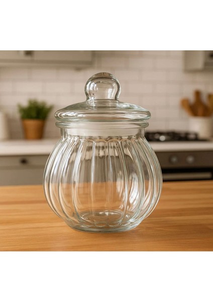 Cam Erzak Saklama Kavanozu Kurabiye Kavanozu Şeker Kavanozu 2.75 Lt