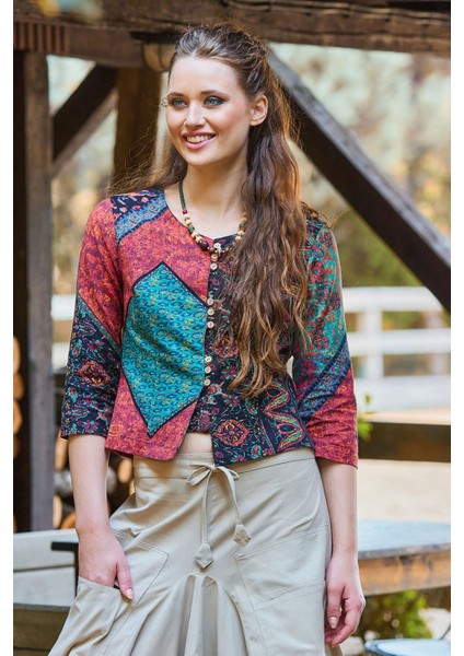 Bisiklet Yaka Yarım Kollu Düğme Detaylı Kışlık Bluz