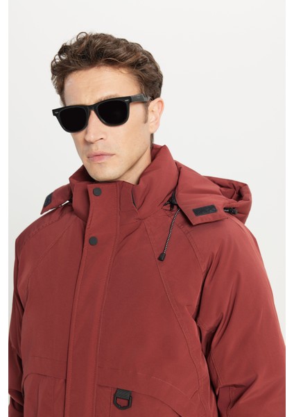 Standart Fit Normal Kesim Kapüşonlu Dik Yaka Yan Cepli Casual Mont fiyatları