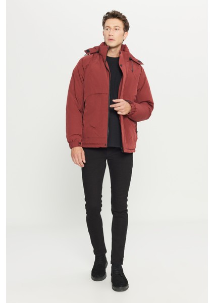 Standart Fit Normal Kesim Kapüşonlu Dik Yaka Yan Cepli Casual Mont fırsatları