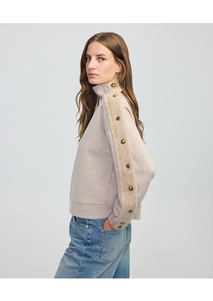 Triko Mix Dik Yaka Sweatshirt IW6250091053090 modelleri