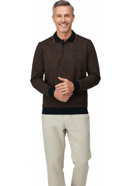 Erkek Kışlık Polo Yaka Kazak Pamuklu Örme Klasik Pıtırcık Selanik Düğmeli Fleto Cepli Rahat fırsatları