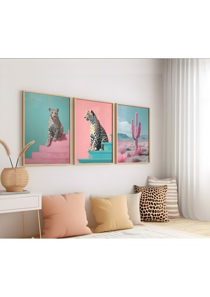 Ahşap Çerçeveli 3'lü Poster Tablo Seti | Modern Stil Minimal Duvar Dekoru