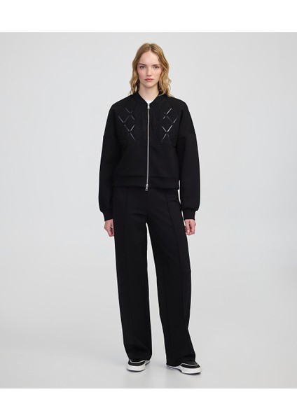 Nakışlı fermuarlı sweatshirt IW6250091052001 fırsatları