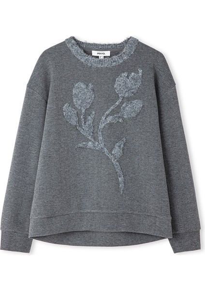 Üç Boyutlu Çiçekli Sweatshirt IW6250091048126 indirimleri