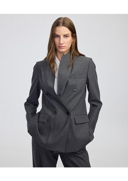 Triko Şeritli Raw Edge Blazer IW6250106025088