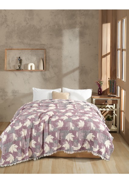 Çift Taraflı, Jakar Desenli, 5 Katlı, Dolgulu Müslin Battaniye, Yorgan, 220 x 240 cm fiyatları