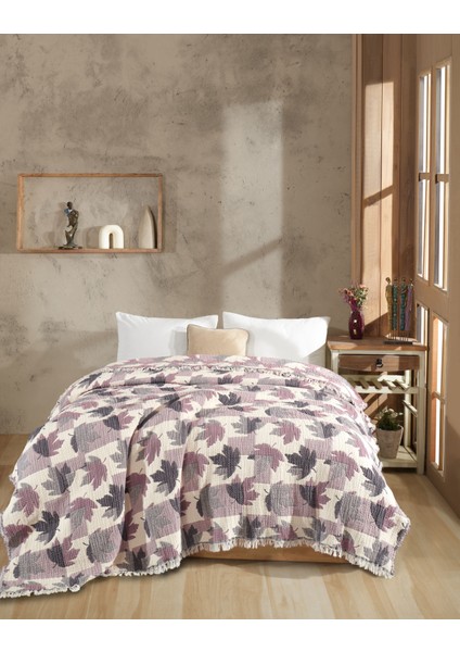 Çift Taraflı, Jakar Desenli, 5 Katlı, Dolgulu Müslin Battaniye, Yorgan, 220 x 240 cm fırsatları