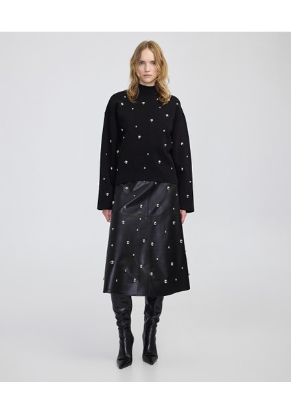 Metal Aksesuarlı Dik Yaka Triko IW6250050432001 modelleri