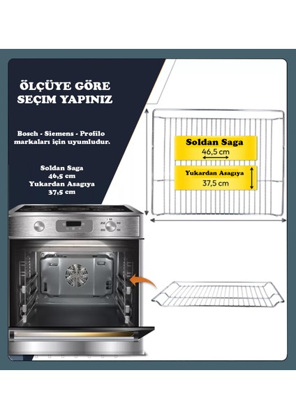 Siemens HM744505N/09 Uyumlu Fırın Içi Tel Izgara 46,5cm x 37,5cm fiyatları