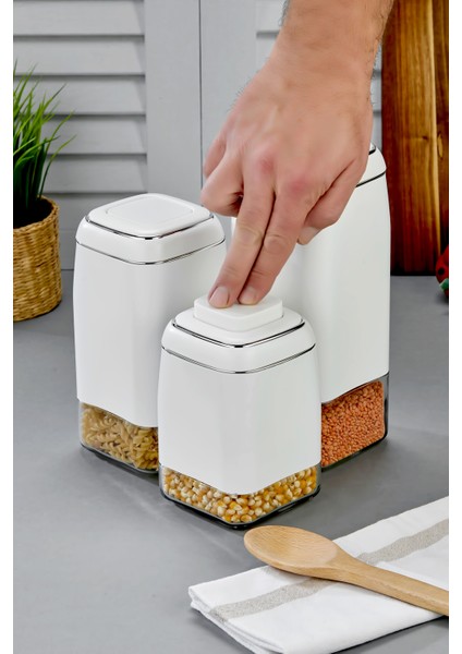 3’lü Tuşlu Vakumlu Kavanoz Seti 1800 ml – 1500 ml – 1300 ml Hava Geçirmez Saklama Kabı fiyatları