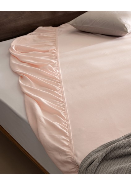 Ciel Tek Kişilik Plus %100 Pamuk Lastikli Saten Çarşaf - Açık Pudra fiyatları
