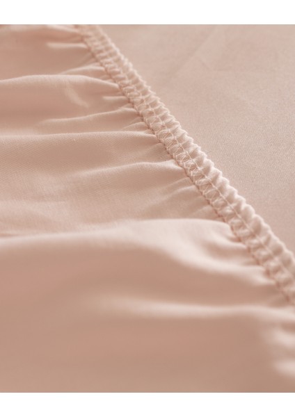 Ciel Tek Kişilik Plus %100 Pamuk Lastikli Saten Çarşaf - Açık Pudra fırsatları