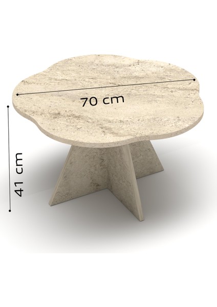 Orta Sehpa ve Zigon Sehpa 4 Lü Set Dekoratif Yuvarlak Sehpa Yan Sehpa Masa Çiçek Formlu Traverten modelleri