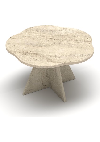 Orta Sehpa Dekoratif Yuvarlak Orta Sehpa Yan Sehpa 70 Çap Çiçek Formlu Traverten fırsatları