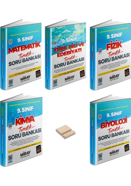 Miray 9. Sınıf Matematik Edebiyat Fizik Kimya ve Biyoloji Tematik Soru Bankası 5li Set