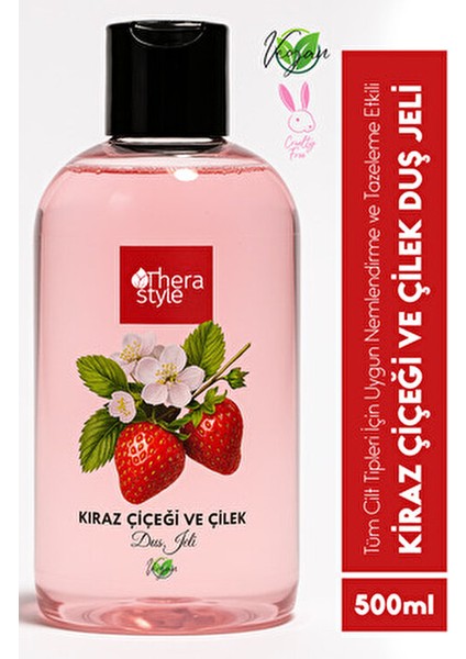 Kiraz Çiçeği ve Çilek Duş Jeli Ferahlatıcı Etki 500 ml Vegan Formül
