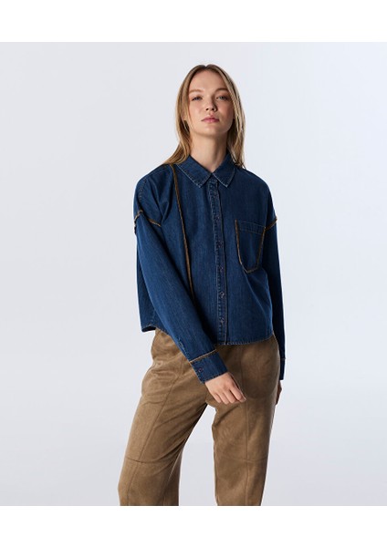 KONTRAST DİKİŞLİ GÖMLEK TW6250025198015