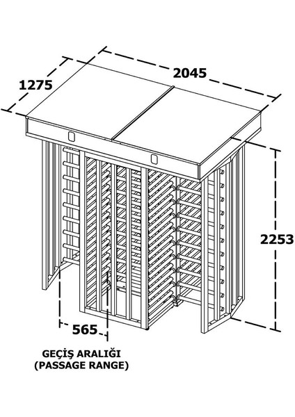 T2500K Double 4 Kollu Eco Boy Turnike Tamamı Boyalı (365 Kg) fiyatları