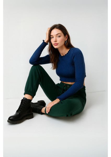 Kadın Paçası Lastikli Nefti Eşofman Altı modelleri