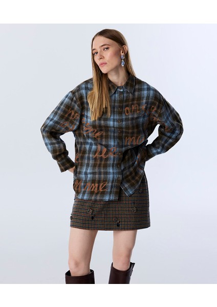 EKOSE DESEN SLOGAN BASKILI GÖMLEK TW6250025117074