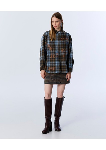 EKOSE DESEN SLOGAN BASKILI GÖMLEK TW6250025117074 modelleri